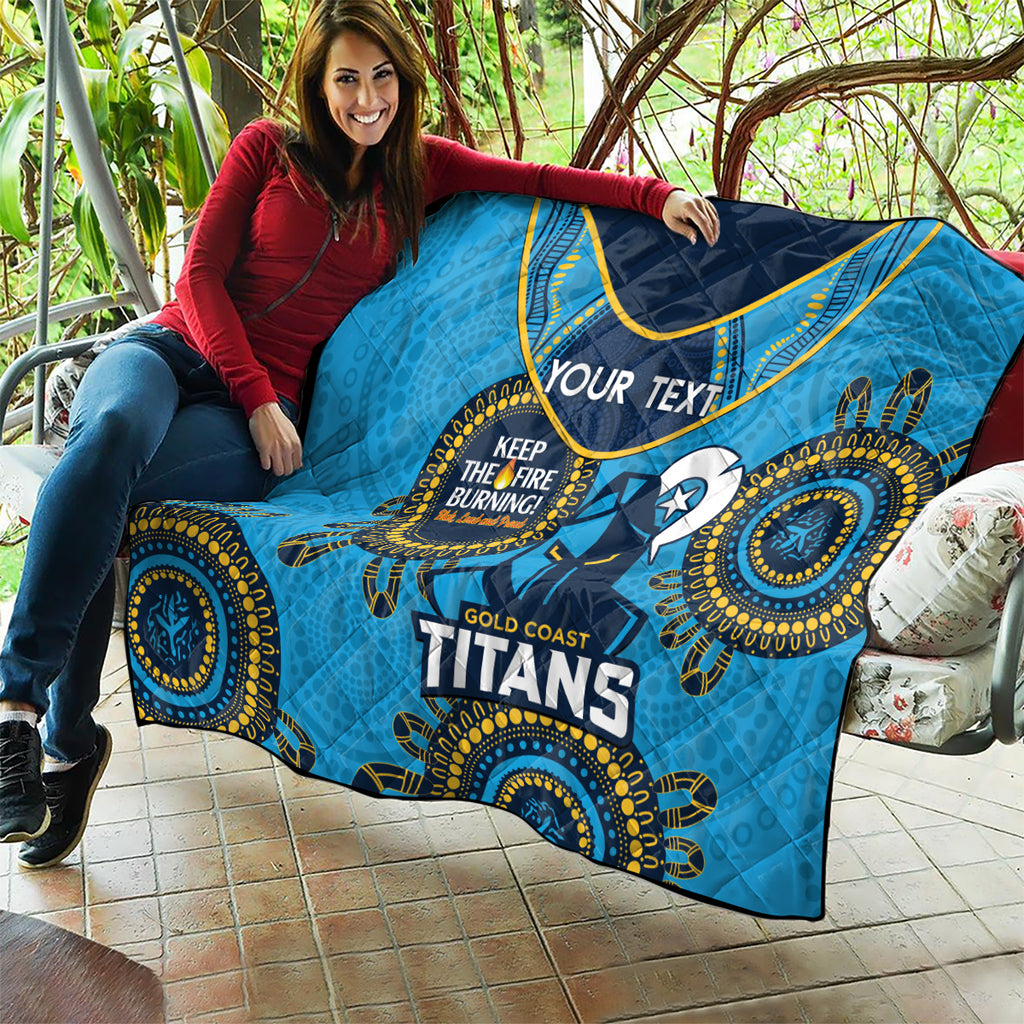 Custom NRL Titans NAIDOC Week Quilt Keep The Fire Burning Indigenous Art