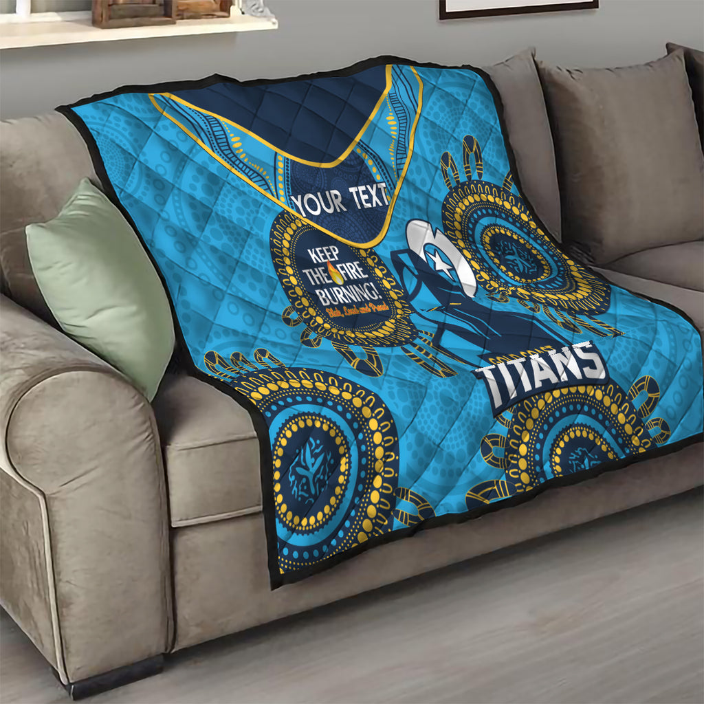 Custom NRL Titans NAIDOC Week Quilt Keep The Fire Burning Indigenous Art