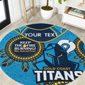Custom NRL Titans NAIDOC Week Round Carpet Keep The Fire Burning Indigenous Art