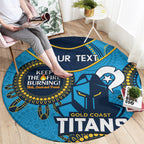 Custom NRL Titans NAIDOC Week Round Carpet Keep The Fire Burning Indigenous Art