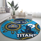Custom NRL Titans NAIDOC Week Round Carpet Keep The Fire Burning Indigenous Art