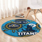 Custom NRL Titans NAIDOC Week Round Carpet Keep The Fire Burning Indigenous Art