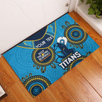 Custom NRL Titans NAIDOC Week Rubber Doormat Keep The Fire Burning Indigenous Art