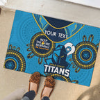 Custom NRL Titans NAIDOC Week Rubber Doormat Keep The Fire Burning Indigenous Art