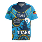 Custom NRL Titans NAIDOC Week Rugby Jersey Keep The Fire Burning Indigenous Art