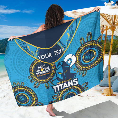 Custom NRL Titans NAIDOC Week Sarong Keep The Fire Burning Indigenous Art