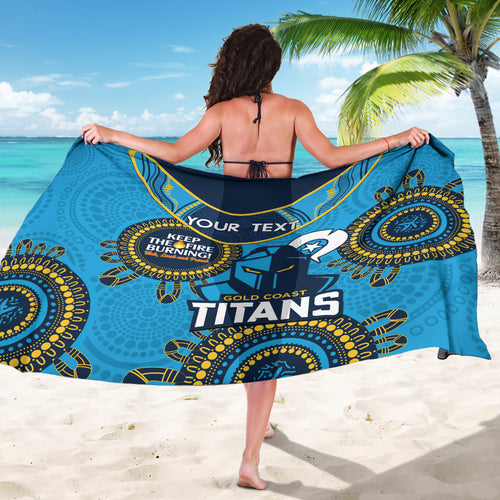 Custom NRL Titans NAIDOC Week Sarong Keep The Fire Burning Indigenous Art