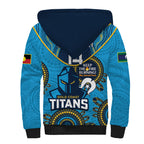 Custom NRL Titans NAIDOC Week Sherpa Hoodie Keep The Fire Burning Indigenous Art