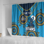 Custom NRL Titans NAIDOC Week Shower Curtain Keep The Fire Burning Indigenous Art