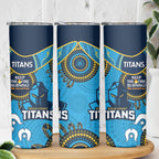 NRL Titans NAIDOC Week Skinny Tumbler Keep The Fire Burning Indigenous Art