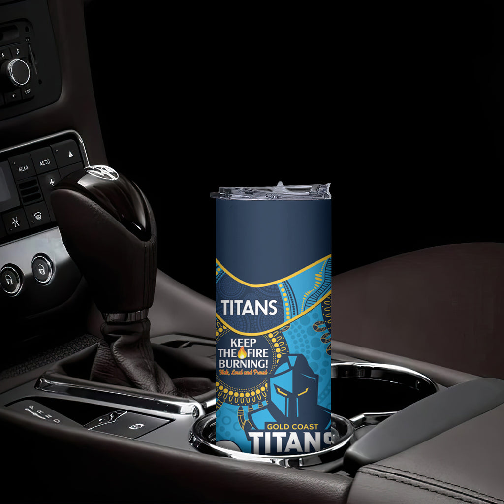 NRL Titans NAIDOC Week Skinny Tumbler Keep The Fire Burning Indigenous Art