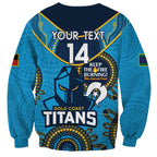 Custom NRL Titans NAIDOC Week Sweatshirt Keep The Fire Burning Indigenous Art