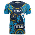 Custom NRL Titans NAIDOC Week T Shirt Keep The Fire Burning Indigenous Art
