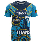 Custom NRL Titans NAIDOC Week T Shirt Keep The Fire Burning Indigenous Art
