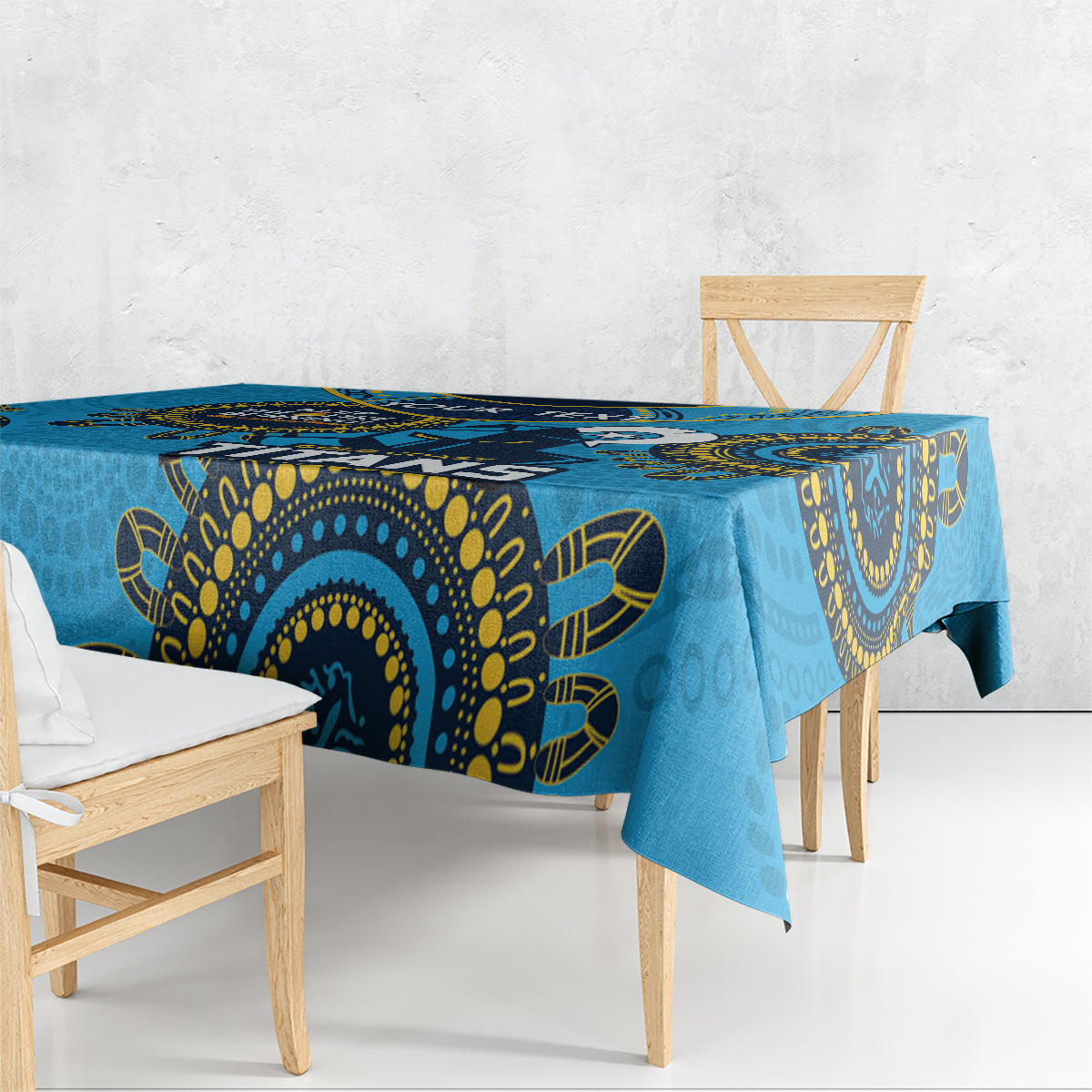Custom NRL Titans NAIDOC Week Tablecloth Keep The Fire Burning Indigenous Art