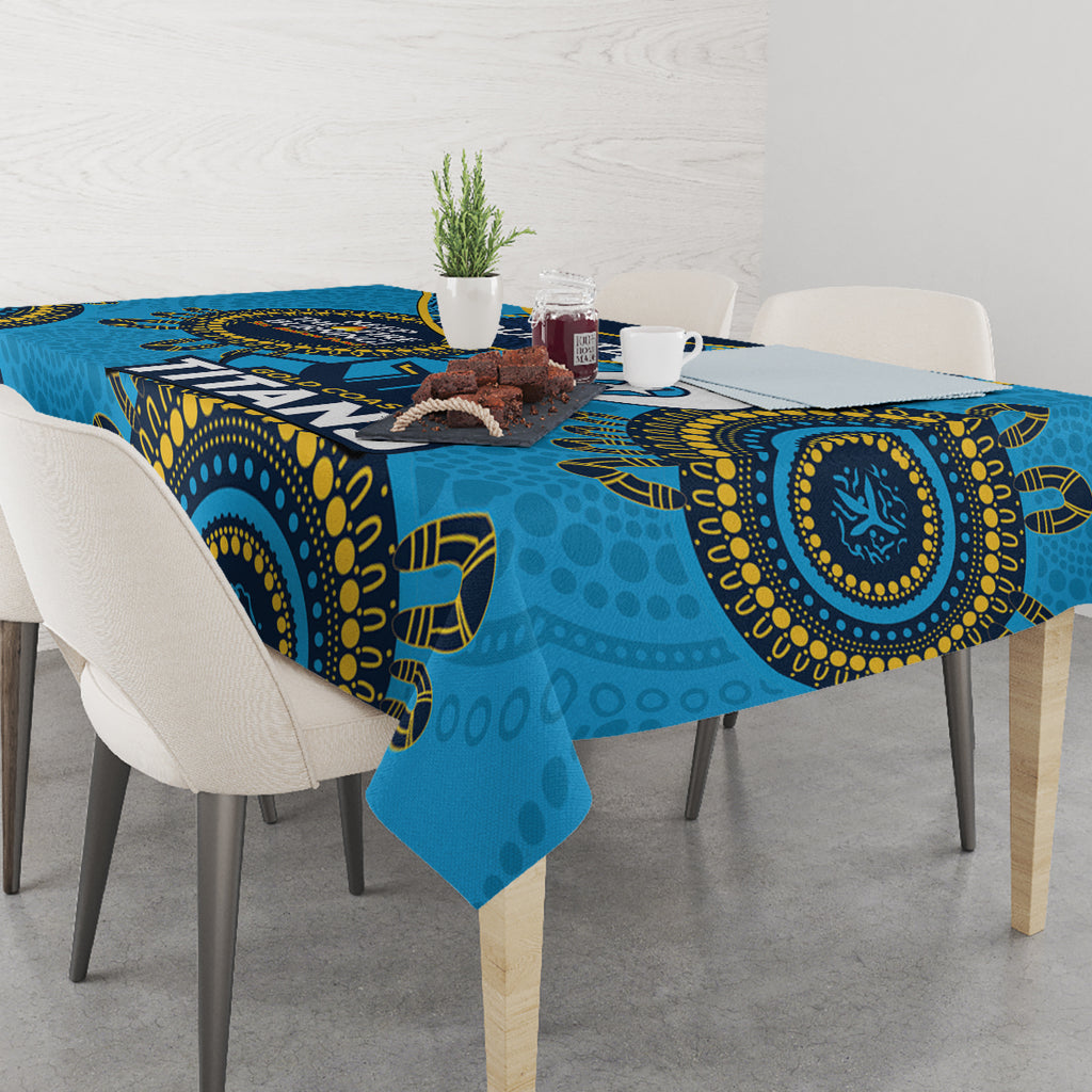 Custom NRL Titans NAIDOC Week Tablecloth Keep The Fire Burning Indigenous Art