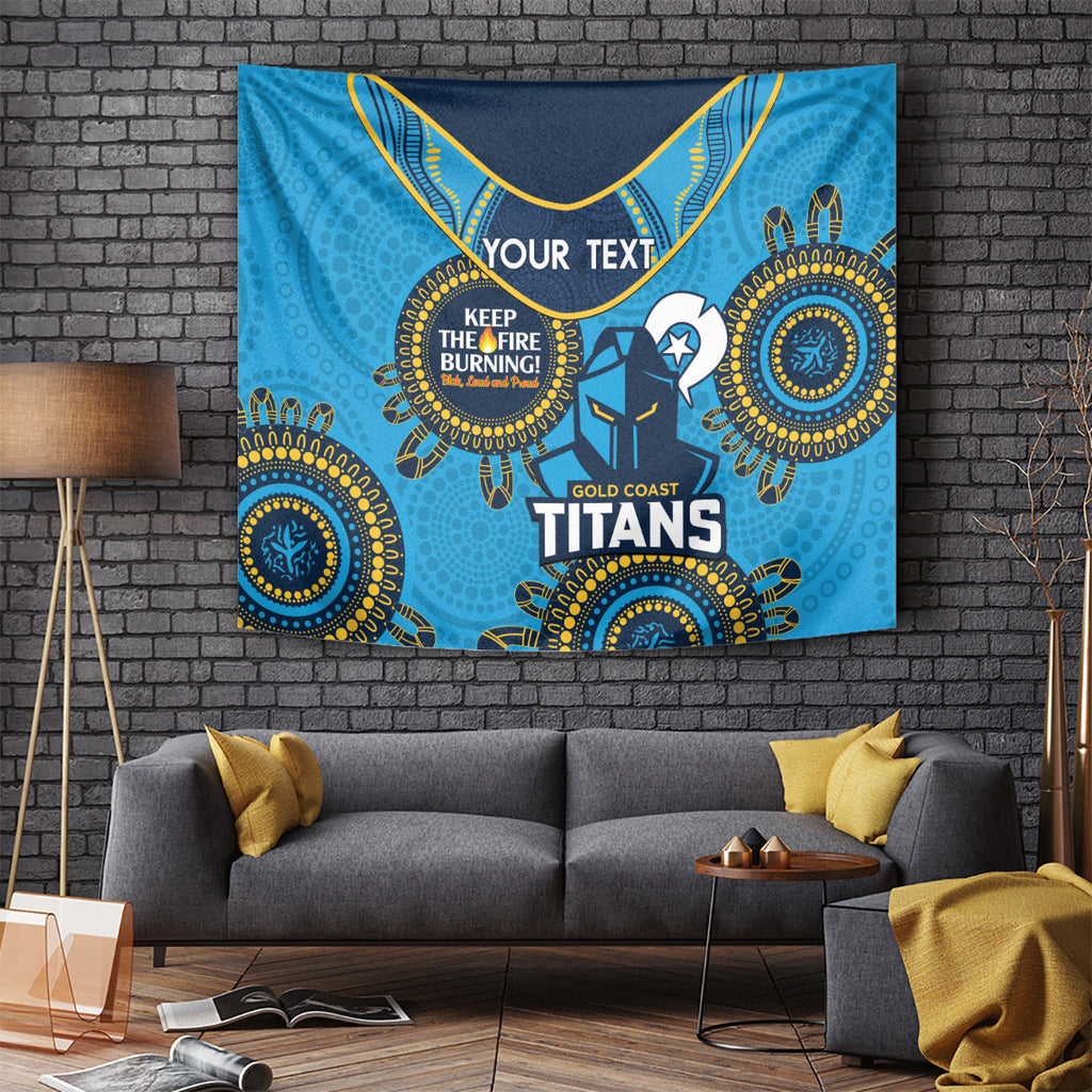 Custom NRL Titans NAIDOC Week Tapestry Keep The Fire Burning Indigenous Art