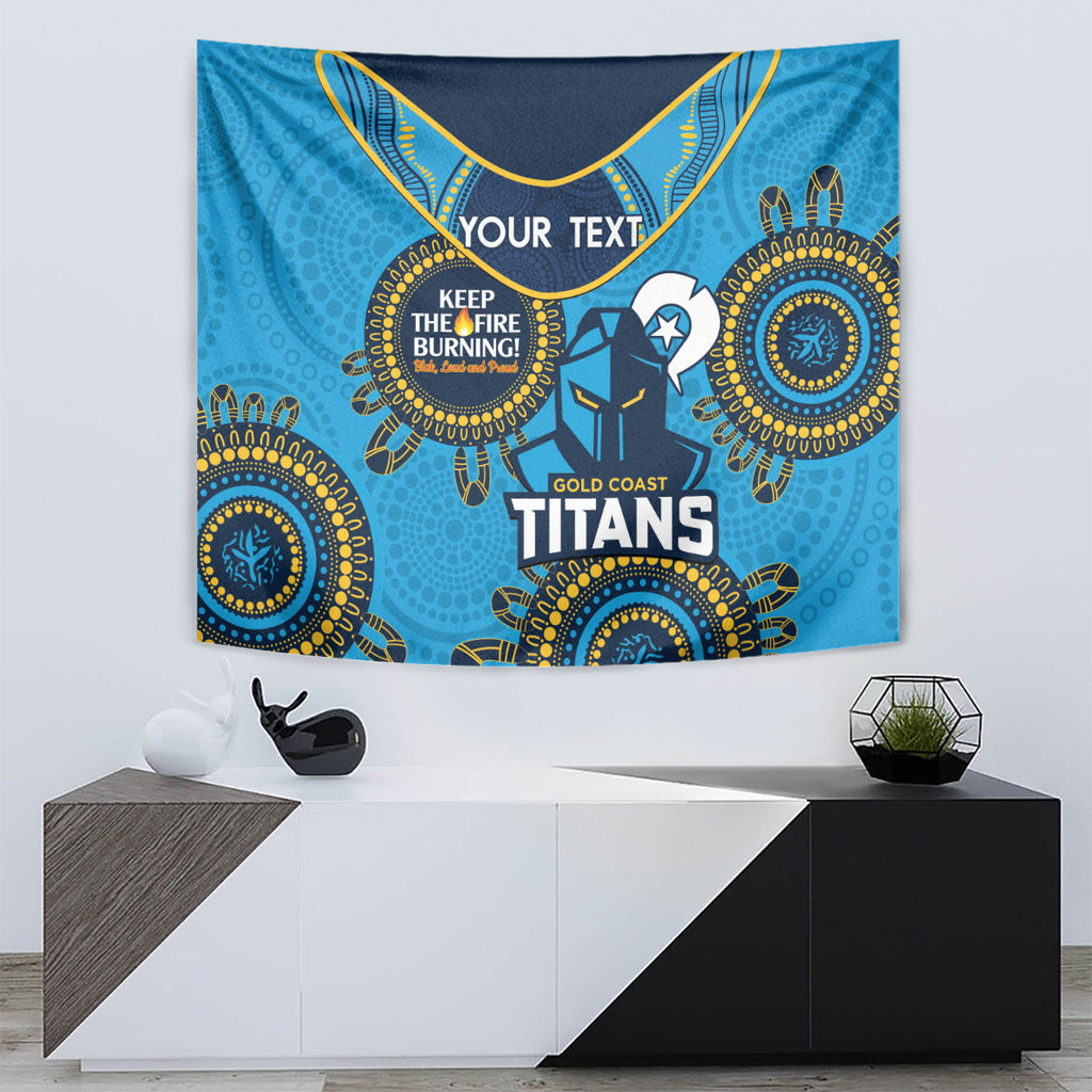 Custom NRL Titans NAIDOC Week Tapestry Keep The Fire Burning Indigenous Art