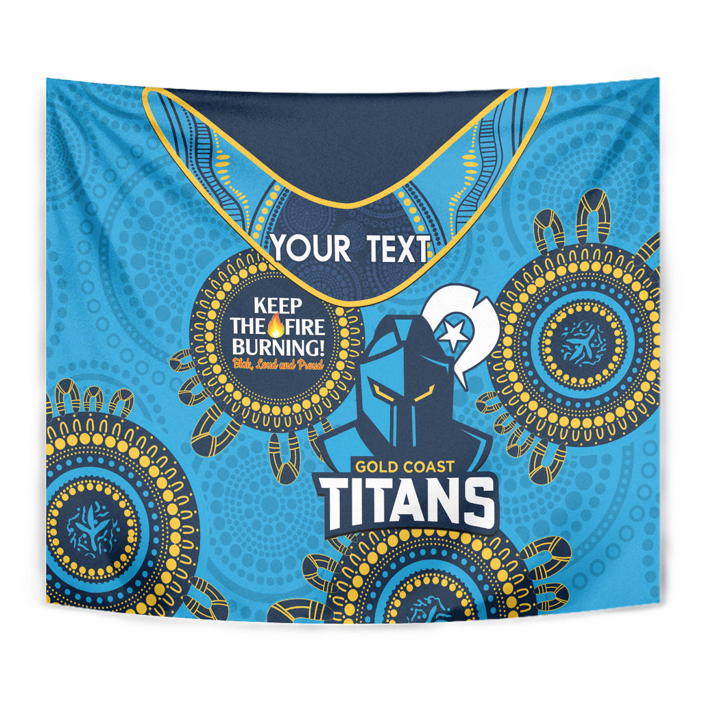 Custom NRL Titans NAIDOC Week Tapestry Keep The Fire Burning Indigenous Art