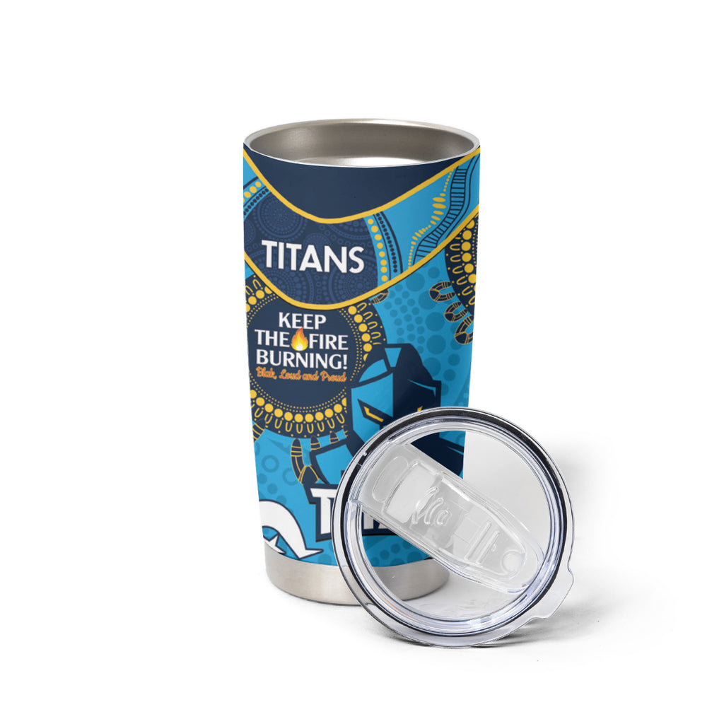 NRL Titans NAIDOC Week Tumbler Cup Keep The Fire Burning Indigenous Art