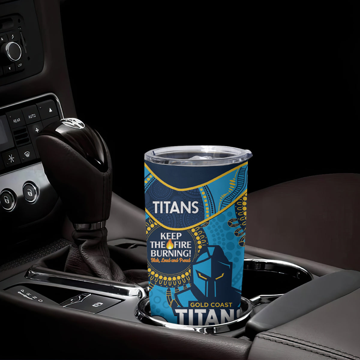 NRL Titans NAIDOC Week Tumbler Cup Keep The Fire Burning Indigenous Art
