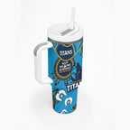NRL Titans NAIDOC Week Tumbler With Handle Keep The Fire Burning Indigenous Art