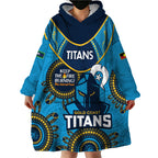 Custom NRL Titans NAIDOC Week Wearable Blanket Hoodie Keep The Fire Burning Indigenous Art