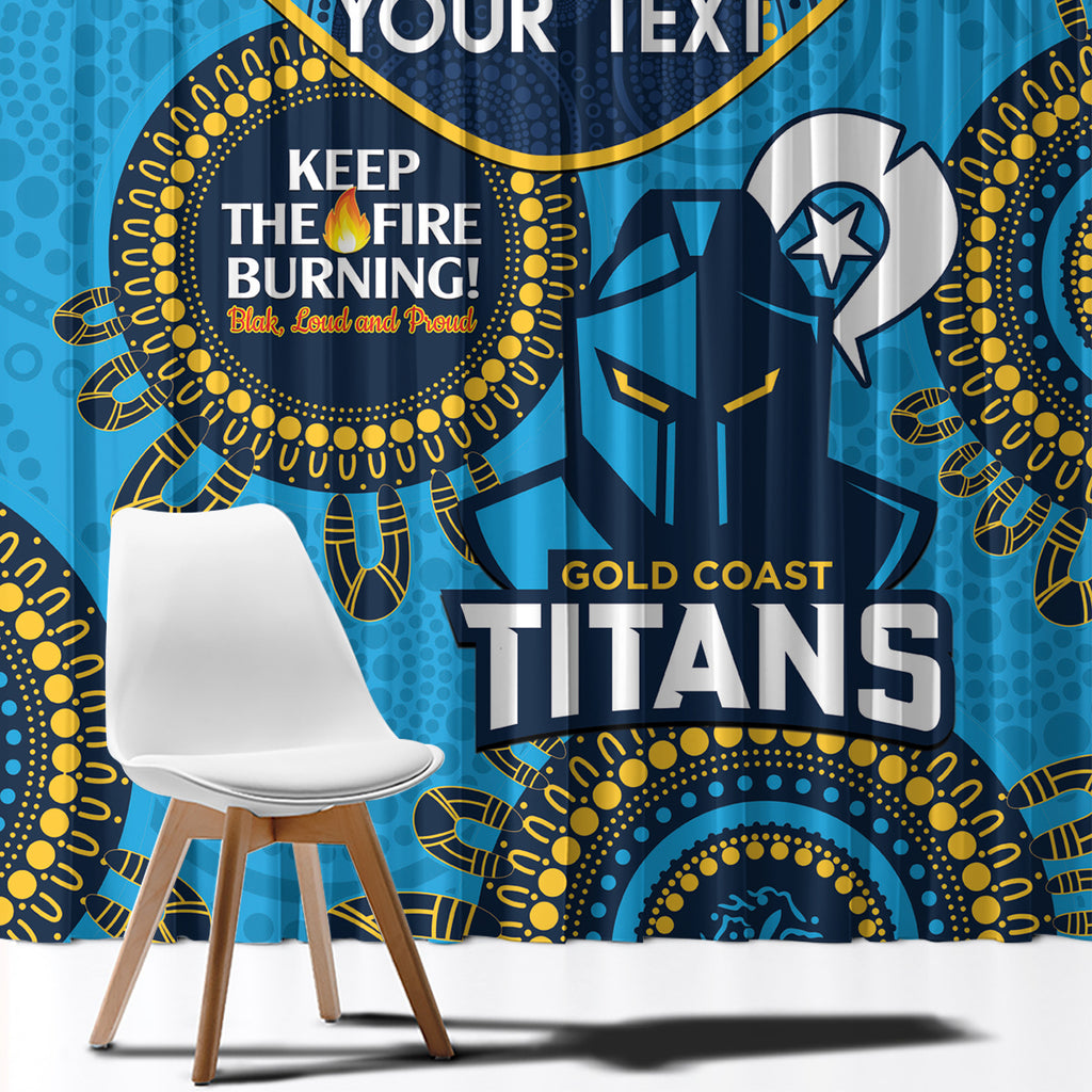 Custom NRL Titans NAIDOC Week Window Curtain Keep The Fire Burning Indigenous Art