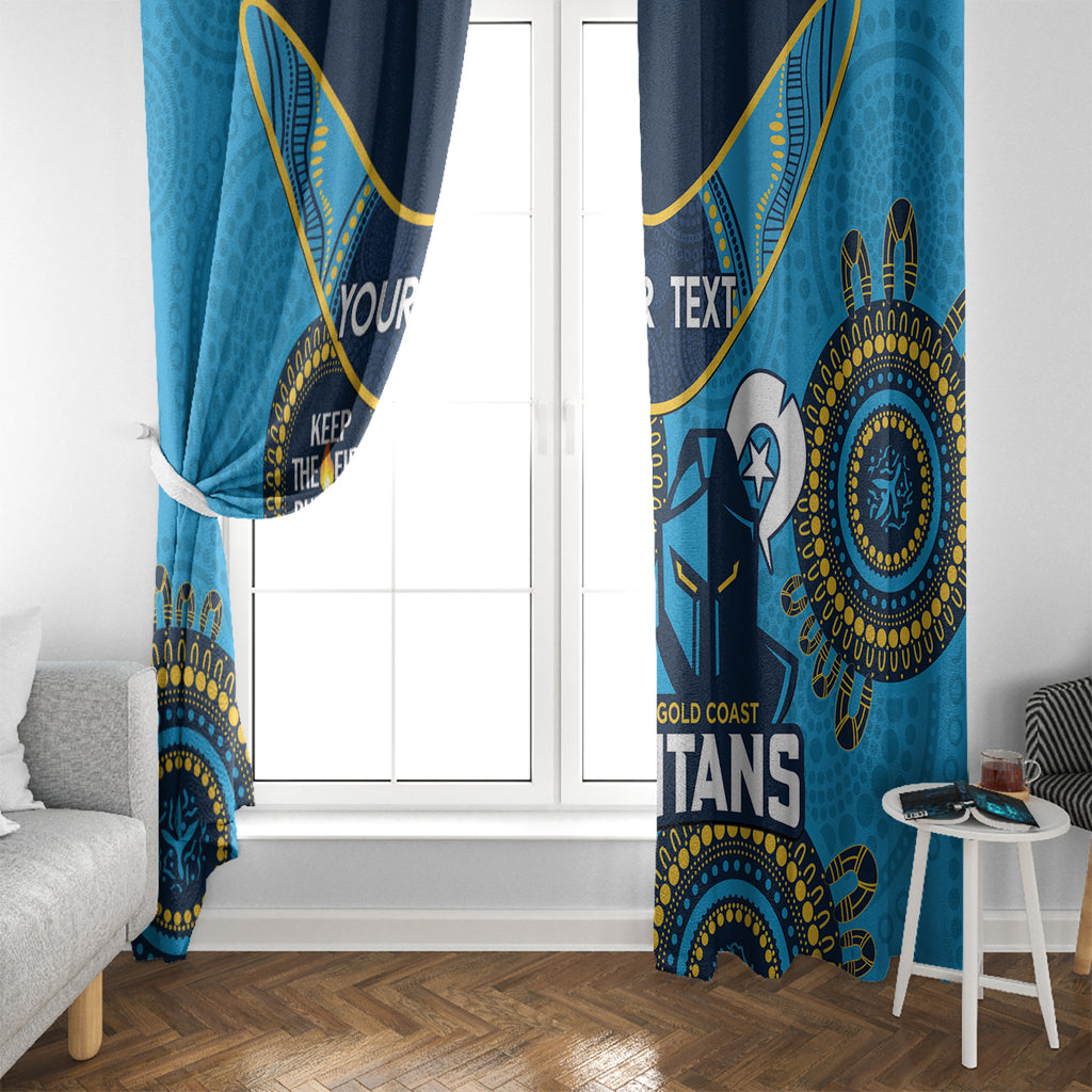 Custom NRL Titans NAIDOC Week Window Curtain Keep The Fire Burning Indigenous Art