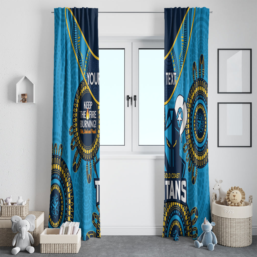 Custom NRL Titans NAIDOC Week Window Curtain Keep The Fire Burning Indigenous Art