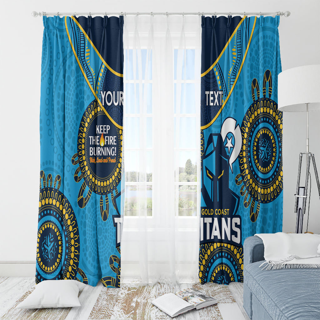 Custom NRL Titans NAIDOC Week Window Curtain Keep The Fire Burning Indigenous Art