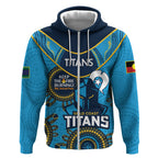 Custom NRL Titans NAIDOC Week Zip Hoodie Keep The Fire Burning Indigenous Art