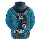 Custom NRL Titans NAIDOC Week Zip Hoodie Keep The Fire Burning Indigenous Art