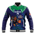 Custom NRL Warriors NAIDOC Week Baseball Jacket Keep The Fire Burning Indigenous Art