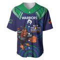 Custom NRL Warriors NAIDOC Week Baseball Jersey Keep The Fire Burning Indigenous Art