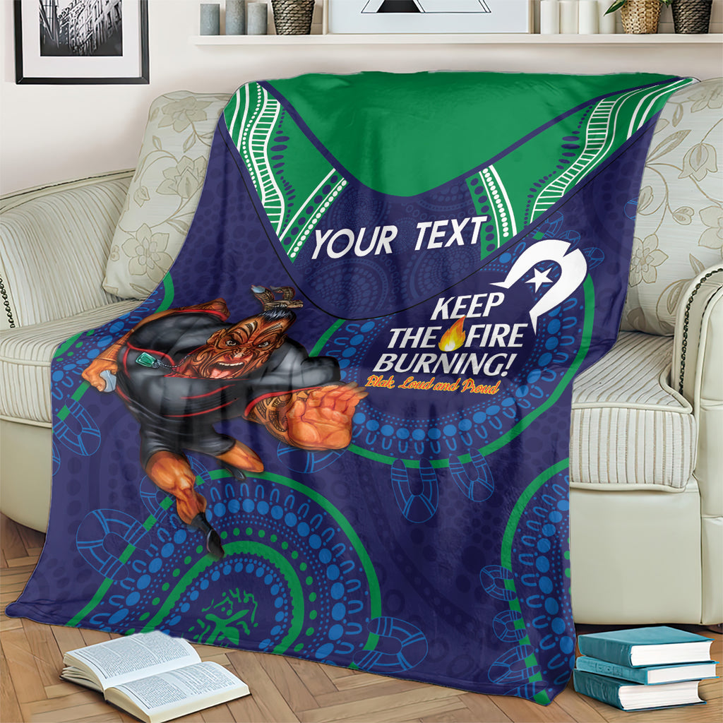Custom NRL Warriors NAIDOC Week Blanket Keep The Fire Burning Indigenous Art