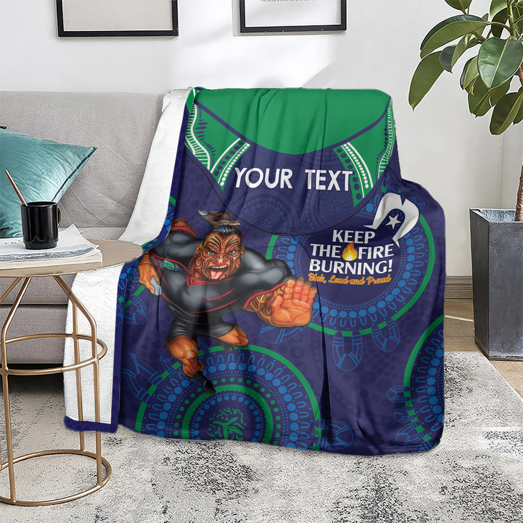 Custom NRL Warriors NAIDOC Week Blanket Keep The Fire Burning Indigenous Art