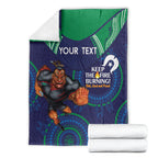 Custom NRL Warriors NAIDOC Week Blanket Keep The Fire Burning Indigenous Art