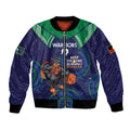 Custom NRL Warriors NAIDOC Week Bomber Jacket Keep The Fire Burning Indigenous Art