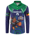 Custom NRL Warriors NAIDOC Week Button Sweatshirt Keep The Fire Burning Indigenous Art