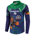 Custom NRL Warriors NAIDOC Week Button Sweatshirt Keep The Fire Burning Indigenous Art