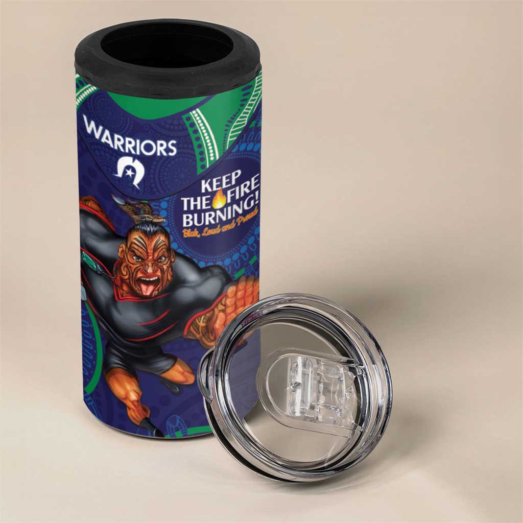 NRL Warriors NAIDOC Week 4 in 1 Can Cooler Tumbler Keep The Fire Burning Indigenous Art
