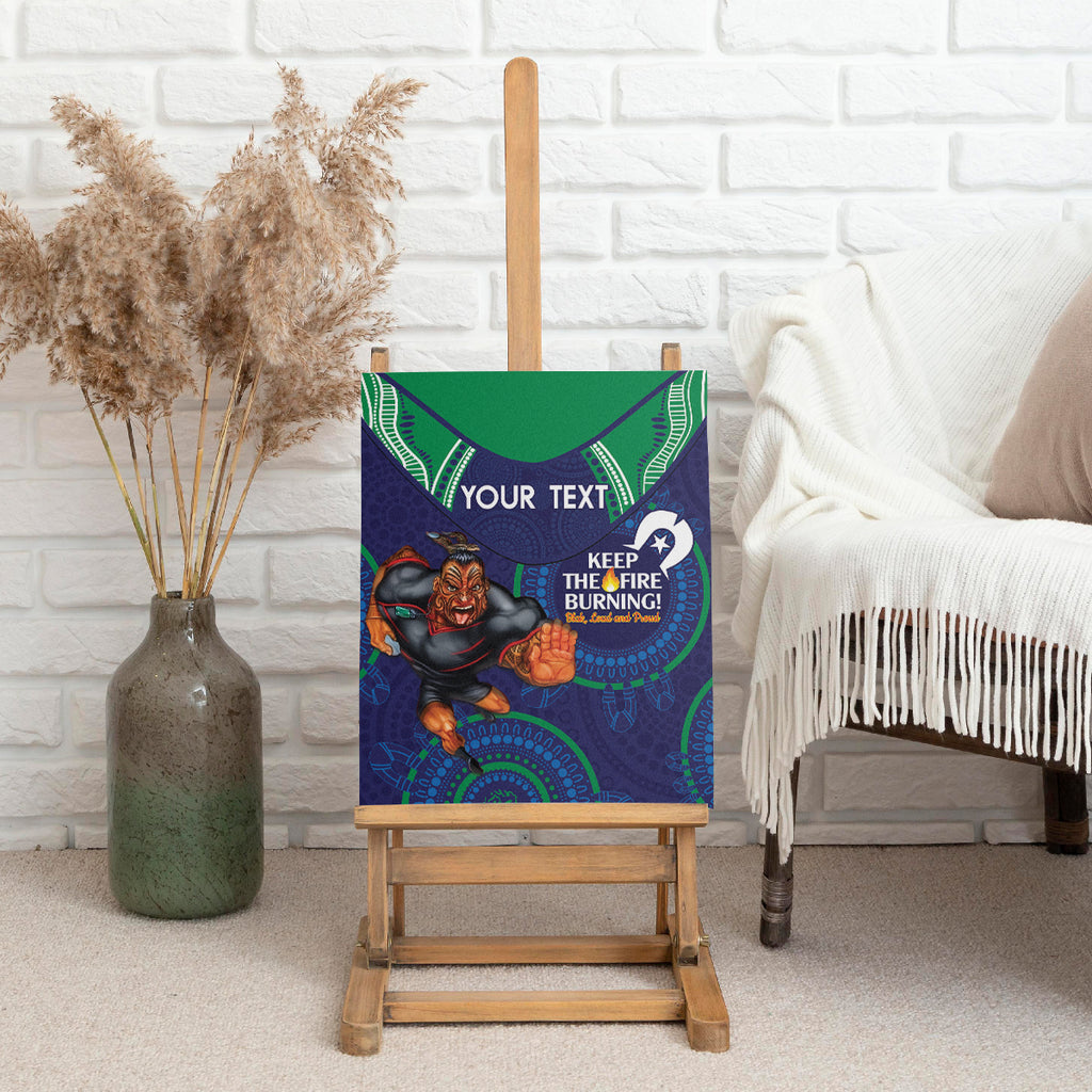 Custom NRL Warriors NAIDOC Week Canvas Wall Art Keep The Fire Burning Indigenous Art