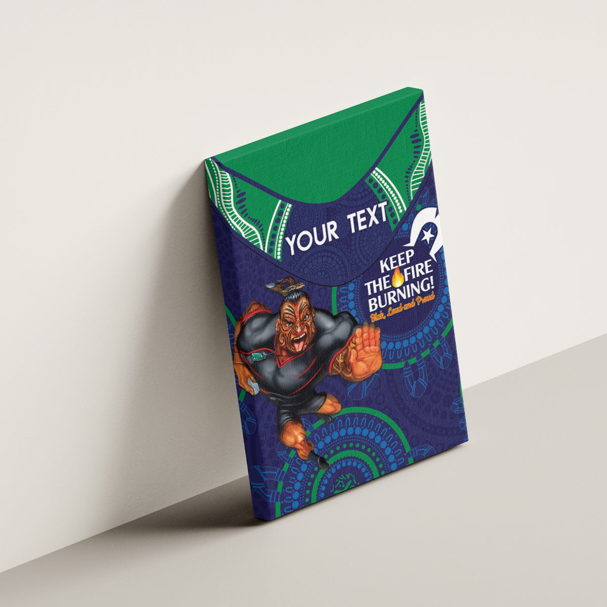 Custom NRL Warriors NAIDOC Week Canvas Wall Art Keep The Fire Burning Indigenous Art