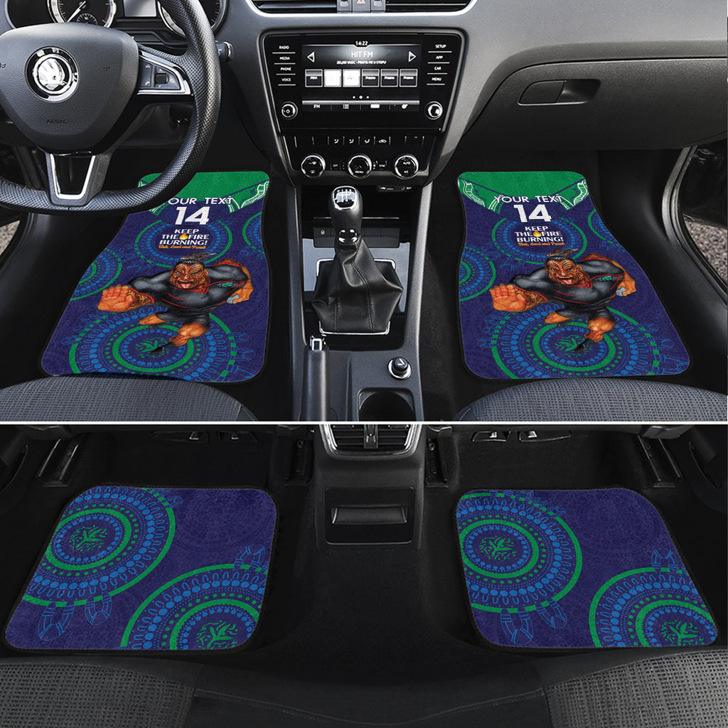Custom NRL Warriors NAIDOC Week Car Mats Keep The Fire Burning Indigenous Art
