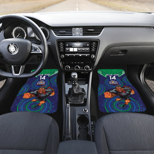 Custom NRL Warriors NAIDOC Week Car Mats Keep The Fire Burning Indigenous Art