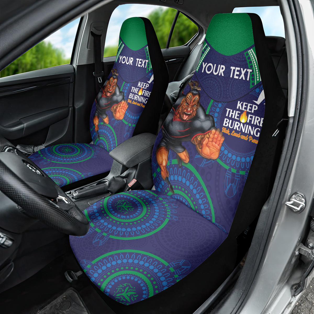Custom NRL Warriors NAIDOC Week Car Seat Cover Keep The Fire Burning Indigenous Art