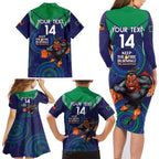 Custom NRL Warriors NAIDOC Week Family Matching Long Sleeve Bodycon Dress and Hawaiian Shirt Keep The Fire Burning Indigenous Art