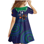 Custom NRL Warriors NAIDOC Week Family Matching Mermaid Dress and Hawaiian Shirt Keep The Fire Burning Indigenous Art