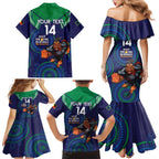 Custom NRL Warriors NAIDOC Week Family Matching Mermaid Dress and Hawaiian Shirt Keep The Fire Burning Indigenous Art